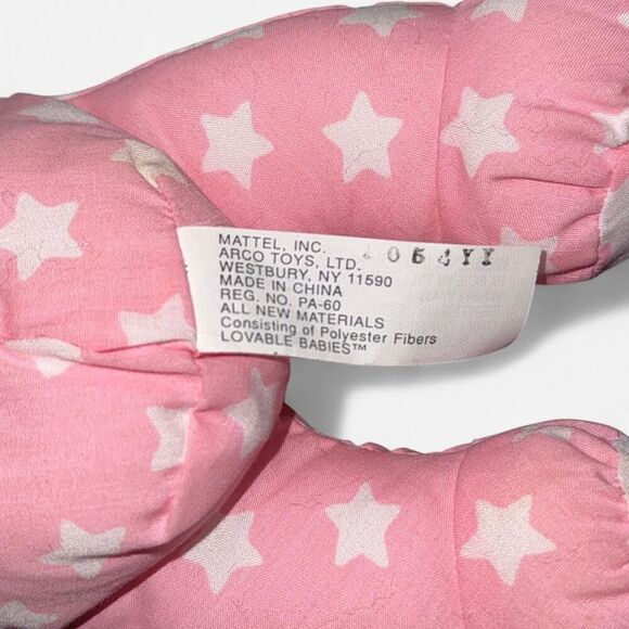 Vintage Rare 1990s Mattel "Lovable Babies"doll in Pink and White Stars - Picture 5 of 6